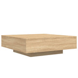Coffee Table with LED Lights Sonoma Oak 100x100x31 cm 836604
