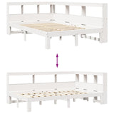 Bookcase Bed without Mattress White 120x190 cm Small Double Solid Wood Pine 3324401