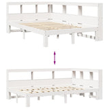 Bookcase Bed without Mattress White 120x200 cm Solid Wood Pine 3324386