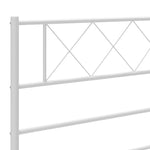 ZNTS Metal Bed Frame without Mattress with Headboard White 135x190cm 372325