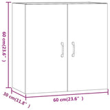 Wall Cabinet Grey Sonoma 60x31x60 cm Engineered Wood 817595