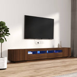 3 Piece TV Cabinet Set with LED Lights Brown Oak Engineered Wood 3120175