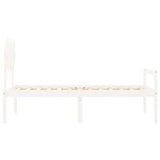 Senior Bed without Mattress White Single Solid Wood 3195512