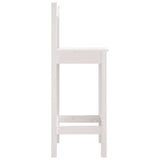Bar Chair Set of 2 White Solid pine wood Large Durable 822143