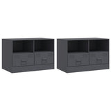 TV Cabinets 2 pcs Anthracite 67x39x44 cm Steel 841744