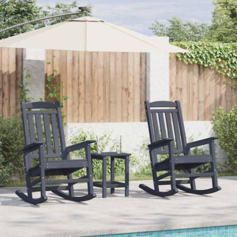 Garden Rocking Chair 2 pcs Navy 70 x 92 x 108cm Plastic 3335811