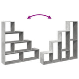 Room Divider Bookcase 4-Tier Concrete Grey 143.5x29x143.5 cm Engineered Wood 857997