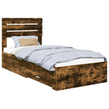 Bed Frame with Drawer with Headboard Manual Engineered Wood 3411687