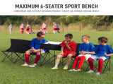 6 Seat Folding Sports Bench Portable Sports Team Bench Spectator Chair with Cooler and Carrying T3398P348603