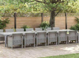 Garden Dining Set with Cushions 15 pcs Light Grey PP 3378808