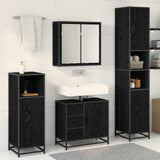 Bathroom Furniture Set 4 pcs Black Oak Engineered Wood 3402559