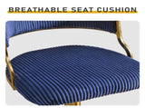 2pcs Blue Corduroy Swivel Bar Stools with Gold Plated Trumpet Base and Height Adjustable Gas Lift 52678700