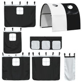 Kids' Loft Bed with Tunnel without Mattress White&Black 80x200cm 3207042