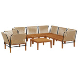 7 pcs Solid Acacia Wood & Rope Natural 3407770