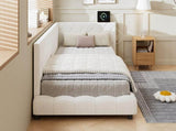 Upholstered bed, 3ft single bed 90190cm, With side rails on the bed, With two comfortable N604P390168W