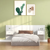 Bed Headboard with Cabinets White Engineered Wood 3115676