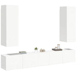 5 Piece TV Cabinet Set White Engineered Wood 3078655