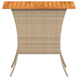 Garden Table with Acacia Wood Top Beige 105x75x72 cm Poly Rattan 4104140