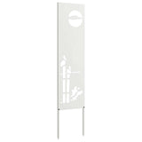 Garden Privacy Screen White 32 x 140 cm Cold-rolled steel 876246