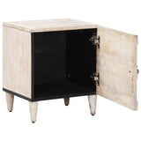 Bedside Cabinet White 40 x 33.5 x 46 cm Solid Mango Wood 4018364