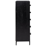 Chest of Drawers Black 42x35x110 cm Solid Pinewood 349928