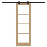 Sliding Door Natural 73.5 x 211 cm Solid Pine Wood and Glass 3332297