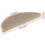 Stair Mats Self-adhesive Sisal-Look 15 pcs 56x17x3 cm Light Beige 326868