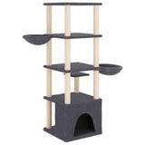 Cat Tree with Sisal Scratching Posts Dark Grey 147 cm 171782