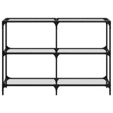 Console Table with Transparent Glass Top 118.5x30x81 cm Steel 846030