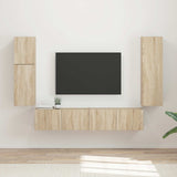 TV Cabinet Set Wall-mounted 4 pcs Sonoma Oak Engineered Wood 3409035