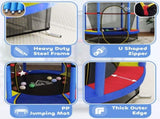 Kids Trampoline, with Enclosure Net, Steel Frame, for Ages 3-6 Years - MultiColoured T3398P348070