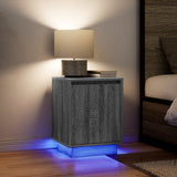 Bedside Cabinets with LED Lights 2 pcs Grey Sonoma 38x34x50 cm 861276