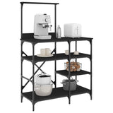 Baker's Rack Black 90x40x132 cm Engineered Wood and Metal 845416