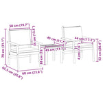 Garden Sofa Set 3 pcs Brown 45 x 45 x 38cm Solid Acacia wood 4106577