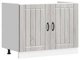 Sink Base Cabinet Lucca 2 pcs Grey Sonoma Engineered Wood 3315017