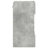 Wall Cabinets with LED Lights for TV 2 pcs Concrete Grey 40x30x60.5 cm 837085