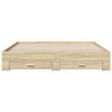Bed Frame with Drawers without Mattress Sonoma Oak 180x200 cm Super King 3280365