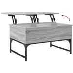 ZNTS Coffee Table Grey Sonoma 70x50x40 cm Engineered Wood and Metal 845374