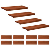 Stair Treads 12 pcs 70 x 25 x 2 cm Brown Solid Beech Wood 3446364