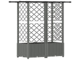 Raised Bed with Trellis and Roof Light Grey 124 x 40 x 136 cm 42032596