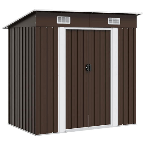 Garden Storage Shed Brown 194x121x181 cm Steel 47027