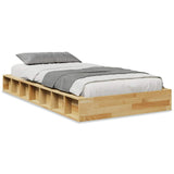 Bed Frame Oak Solid oak wood Single Bed Frame Rectangular 3324119