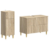 2 Piece Bathroom Cabinet Set DELFT Sonoma Oak Engineered Wood 3417704
