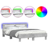 Bed Frame Concrete Grey Engineered Wood and Plywood King Size 3207542