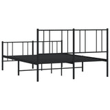 Metal Bed Frame without Mattress with Footboard Black 140x190cm 352498