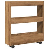 Narrow Storage Trolley 3 Tier Artisian Oak Engineered Wood 855249