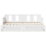 Daybed with Trundle and Drawers without Mattress White 90x200 cm 3302226