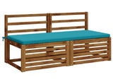 2-Piece Bench Cushions SOEST 2 pcs 100% Polyester Turquoise 949367