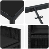 Garden Dining Set 5 pcs Black Poly Rattan 3380594