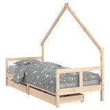 Kids Bed Frame with Drawers 80x200 cm Solid Wood Pine 834549